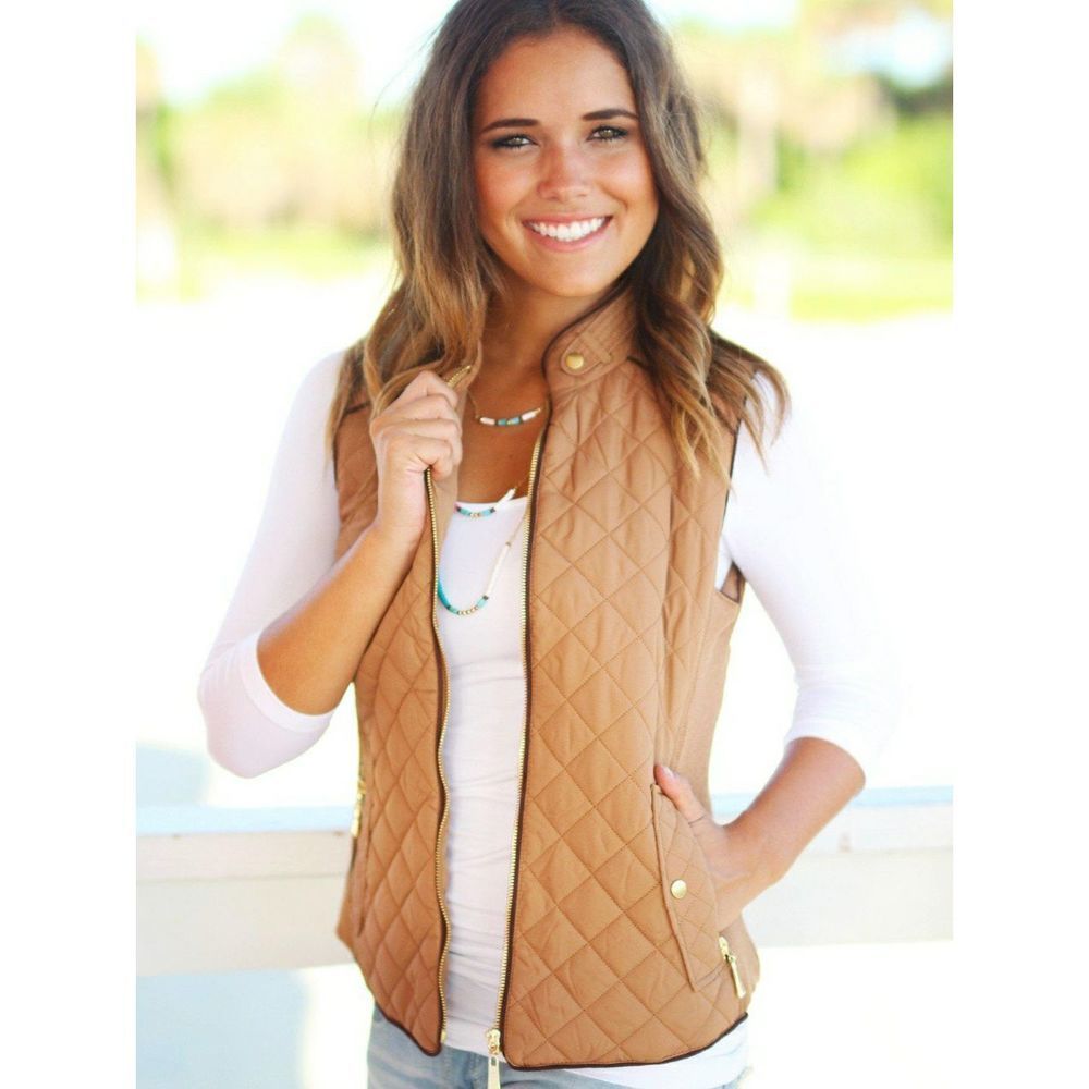 Tan Quilted Women's Vest